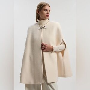 KarenMillen - Wool Tailored Cape Short Coat